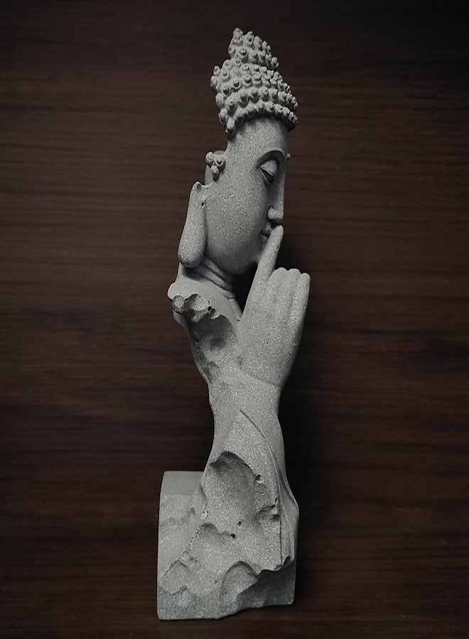 livelyfish Meditating Buddha Statue Zen Garden Statues Sandstone Thinker Buddha Sculpture Figurine for Fish Tank Aquarium Home Decorations, Gift (Medium) - Image 3